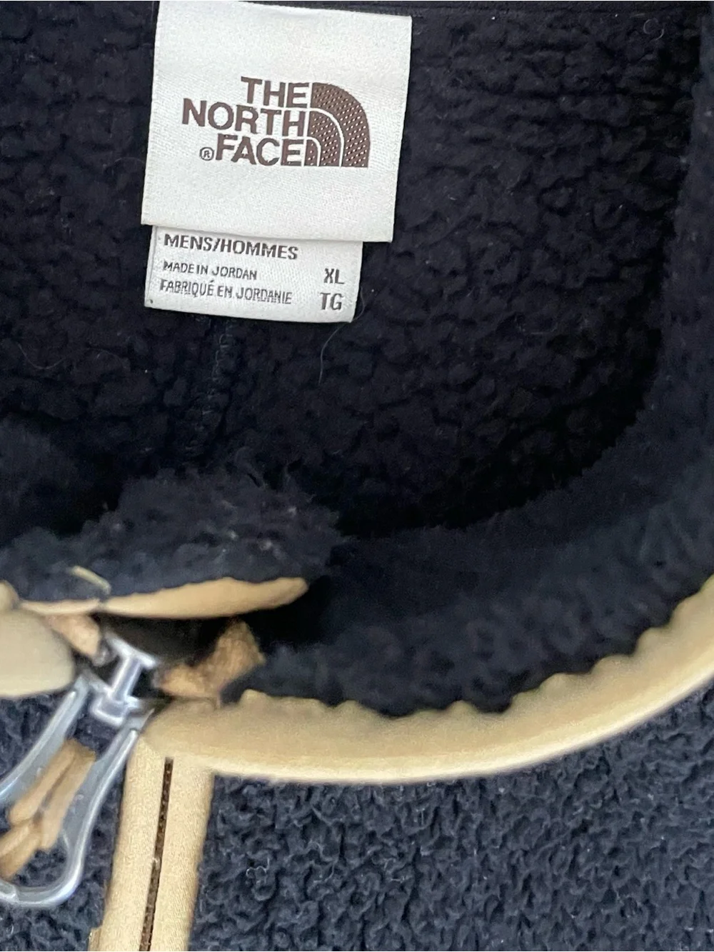 Men Size XL North Face Campshire Vest Black Khaki  Sherpa Fleece